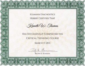 The Critical Thinking Skills Certificate of Completion