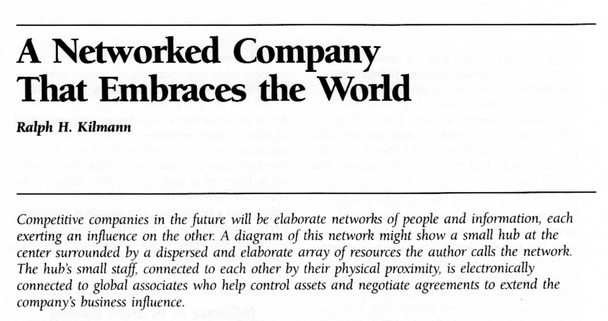 Networked Company